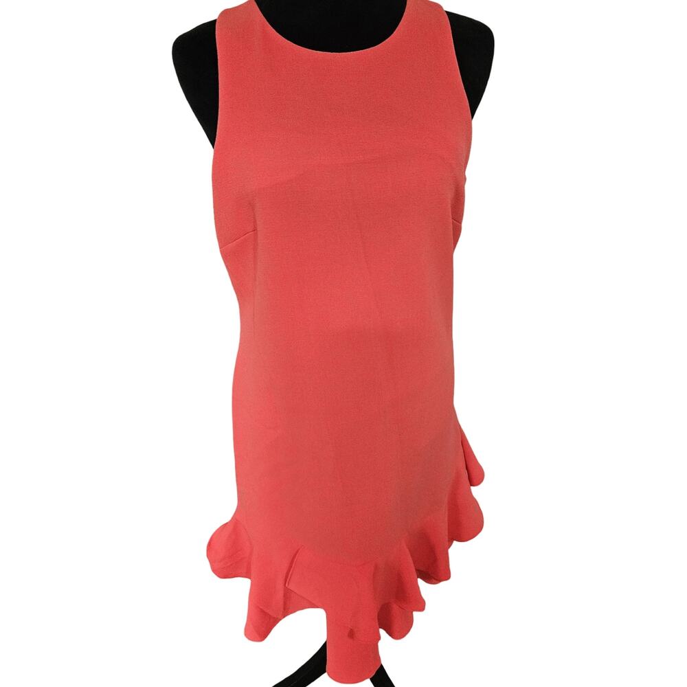Chelsea28 Nordstrom Coral Sleeveless Ruffle Hem Sheath Wedding Dress Size 8
